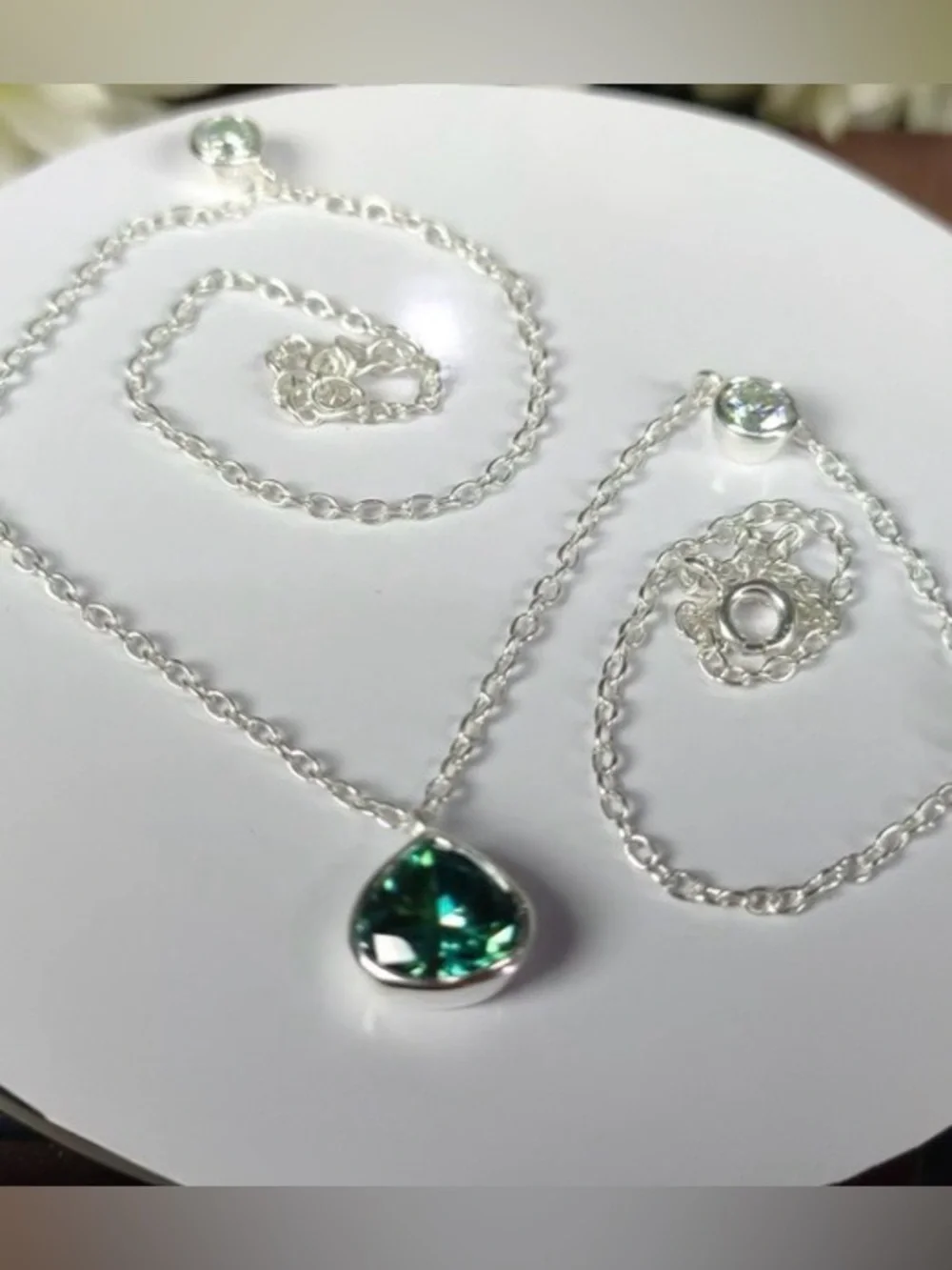 3.75ct Diamond by the yard silver 925 Necklace - Brazil Green White Diamonds - Picture 2 of 3